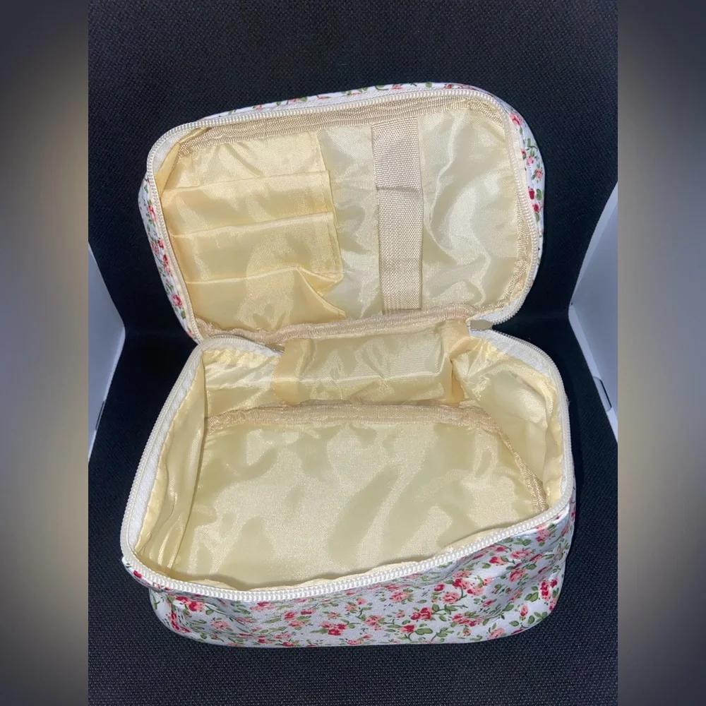 NIP Floral Cosmetic Bag with Pink Handle - Picture 8 of 8